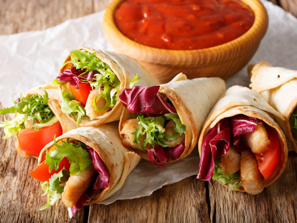 Tasty Hot Wraps Menu Choices